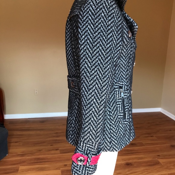 Houndstooth tooth double breasted Pea Coat - Picture 3 of 8